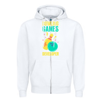 White Bowling Games Developer Zipper Hoodie - lanVoArt