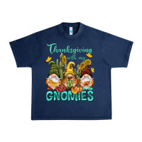 Navy Thanksgiving With My Gnomes Urban Heavy Tee - NancyCooperArtShop