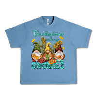 Pebble Blue Thanksgiving With My Gnomes Urban Heavy Tee - NancyCooperArtShop