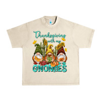 Sandshell Thanksgiving With My Gnomes Urban Heavy Tee - NancyCooperArtShop