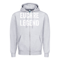 Heather Grey Euchre Legend Best Euchre Card Board Game Player Gift Zipper Hoodie - lanVoArt