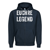 Navy Euchre Legend Best Euchre Card Board Game Player Gift Zipper Hoodie - lanVoArt