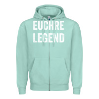 Seafoam Euchre Legend Best Euchre Card Board Game Player Gift Zipper Hoodie - lanVoArt