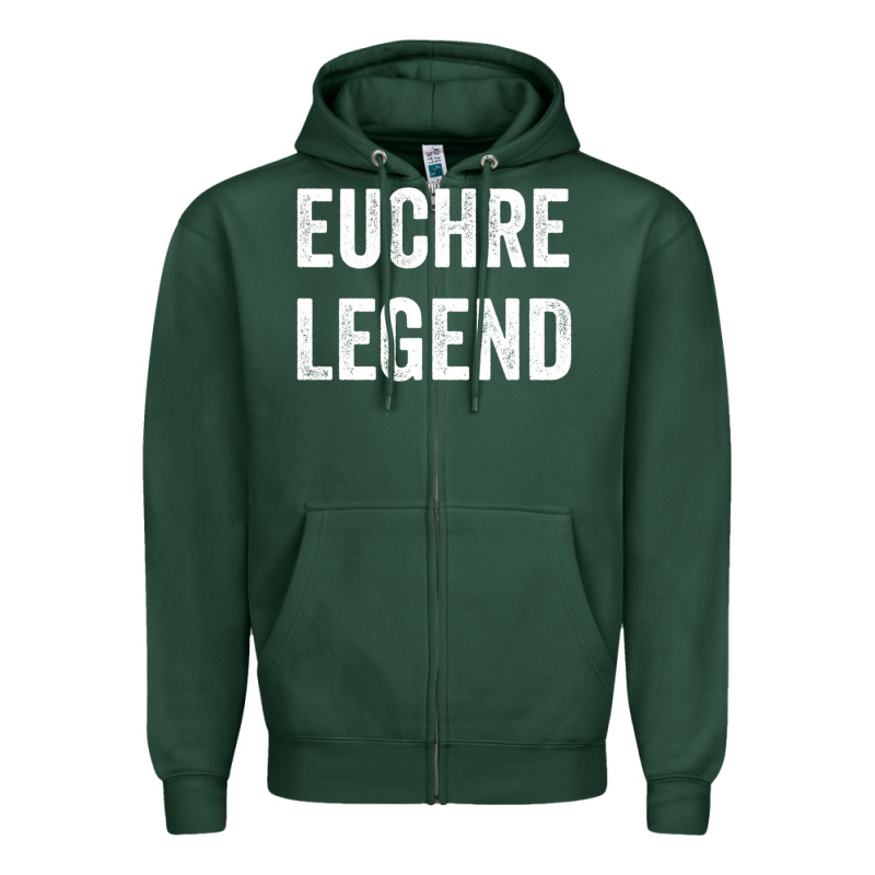Euchre Legend Best Euchre Card Board Game Player Gift Zipper Hoodie by lanVoArt | Teevron