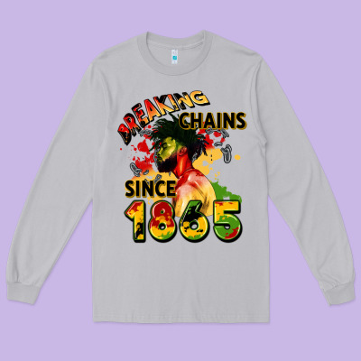 Breaking Chains Since 1865 Long Sleeve Tee Designed By Cowgirlartshop