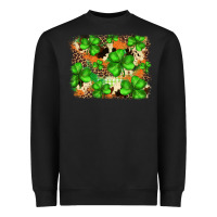 Black st.patricks plaid  green glitter cowhide  leopard Heavyweight Sweatshirt - FaDigitalArtStudio