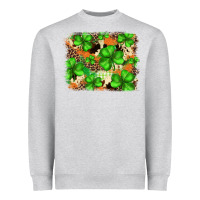 Heather Grey st.patricks plaid  green glitter cowhide  leopard Heavyweight Sweatshirt - FaDigitalArtStudio