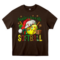 Chocolate Brown santa's favorite softball bbs Heavy Core Tee - BundleAndBundleShop