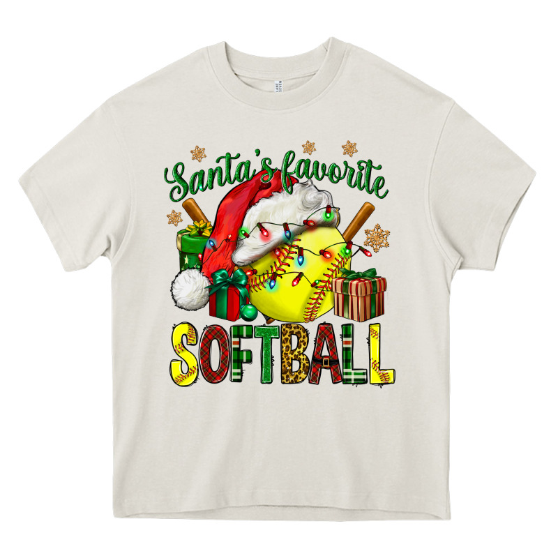 Santa's Favorite Softball Bbs Heavy Core Tee by BundleAndBundleShop | Teevron