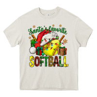 Cream santa's favorite softball bbs Heavy Core Tee - BundleAndBundleShop