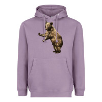 Lavender Brown Bear Cub Heavyweight Hoodie - LillyAllenDesigns