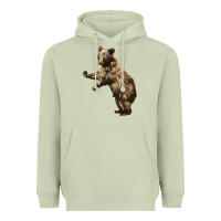 Matcha Brown Bear Cub Heavyweight Hoodie - LillyAllenDesigns