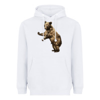 White Brown Bear Cub Heavyweight Hoodie - LillyAllenDesigns