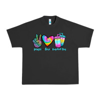Pigment Black peace love loaded tea Urban Heavy Tee - JahusDesignShop