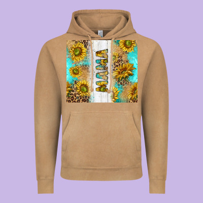 Western Mother's Day Mama With Turquoise And Sunflowers And Leopard Tu Vintage Hoodie Designed By Tumblerdesignbyshophia