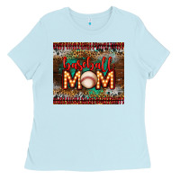 Baby Blue baseball Ladies Tee - LillyAllenDesigns