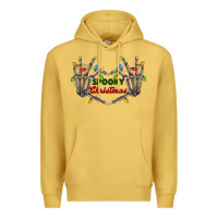 Antique Gold spooky christmas skeleton hands Premium Hoodie - FaDigitalArtStudio