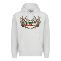 Dove Grey spooky christmas skeleton hands Premium Hoodie - FaDigitalArtStudio