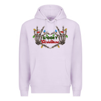 Lilac spooky christmas skeleton hands Premium Hoodie - FaDigitalArtStudio