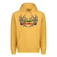 Mustard spooky christmas skeleton hands Premium Hoodie - FaDigitalArtStudio