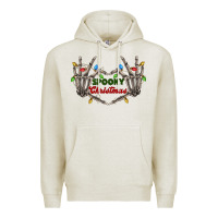 Oatmeal Heather spooky christmas skeleton hands Premium Hoodie - FaDigitalArtStudio