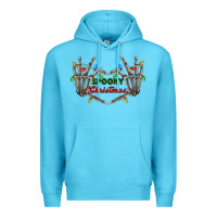 Ocean Blue spooky christmas skeleton hands Premium Hoodie - FaDigitalArtStudio
