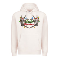 Pale Pink spooky christmas skeleton hands Premium Hoodie - FaDigitalArtStudio