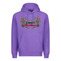 Purple spooky christmas skeleton hands Premium Hoodie - FaDigitalArtStudio