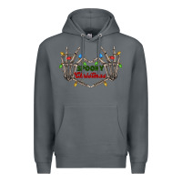 Rock spooky christmas skeleton hands Premium Hoodie - FaDigitalArtStudio