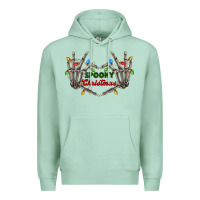 Seafoam spooky christmas skeleton hands Premium Hoodie - FaDigitalArtStudio