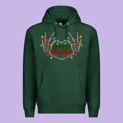 Spooky Christmas Skeleton Hands Premium Hoodie Designed By Fadigitalartstudio