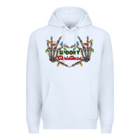 White spooky christmas skeleton hands Premium Hoodie - FaDigitalArtStudio