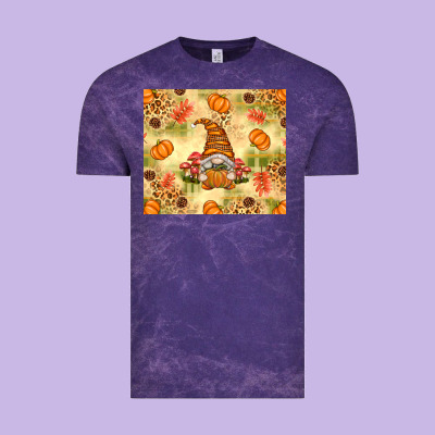 Fall Pumpkins And Gnome With Leopard Vintage Tee Designed By Texasbilliewilder