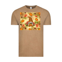 Vintage Coffee Fall Pumpkins and Gnome with Leopard Vintage Tee - texasbilliewilder