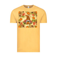 Vintage Mustard Fall Pumpkins and Gnome with Leopard Vintage Tee - texasbilliewilder