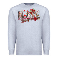 Heather Grey nurse valentines day Premium Sweatshirt - RacoonDesign
