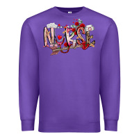 Purple nurse valentines day Premium Sweatshirt - RacoonDesign