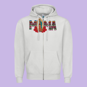 Mama Our Lady Zipper Hoodie Designed By Cowhidedigitalart