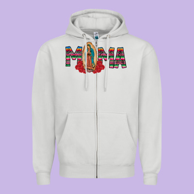 Mama Our Lady Zipper Hoodie Designed By Cowhidedigitalart