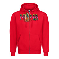 Red Mama Our Lady Zipper Hoodie - CowhideDigitalArt