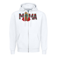 White Mama Our Lady Zipper Hoodie - CowhideDigitalArt