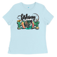 Baby Blue fishing mom Ladies Tee - LillyAllenDesigns