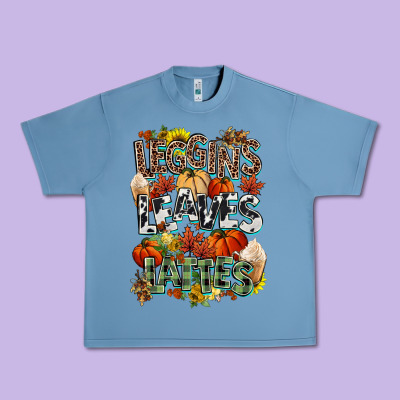 Leaves Lattes Fall Pumpkin Urban Heavy Tee Designed By Nancycooperartshop