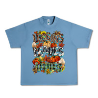 Pebble Blue Leaves lattes Fall pumpkin Urban Heavy Tee - NancyCooperArtShop