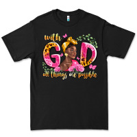 Black with god all things are possible black woman Premium Tee - LillyAllenDesigns