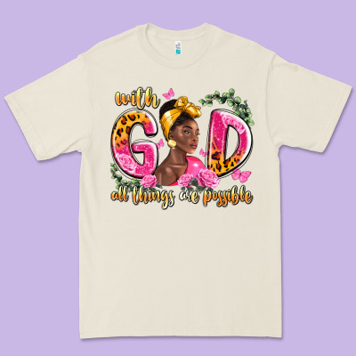 With God All Things Are Possible Black Woman Premium Tee Designed By Lillyallendesigns