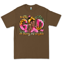 Cacao with god all things are possible black woman Premium Tee - LillyAllenDesigns