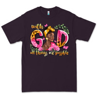 Plum with god all things are possible black woman Premium Tee - LillyAllenDesigns