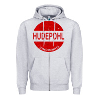 Heather Grey vintage hudepohl beer Zipper Hoodie - lanVoArt
