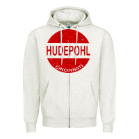 Oatmeal Heather vintage hudepohl beer Zipper Hoodie - lanVoArt